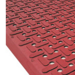 Serve Secure Red Rubber Floor Mat - Anti-Fatigue, Grease